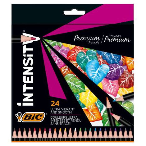 Kredki ołówkowe Bic Intensity Premium, 24 kolorów